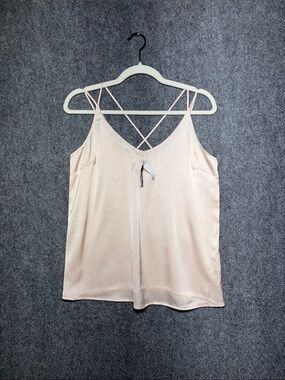 Delicate Crisscross Satin Cami - Light Blush